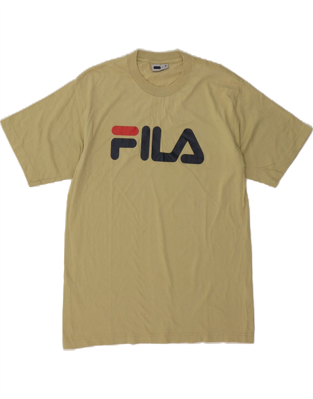 FILA Mens Graphic T-Shirt Top Small Beige Cotton Vintage Fila and Second-Hand Fila from Messina Hembry 