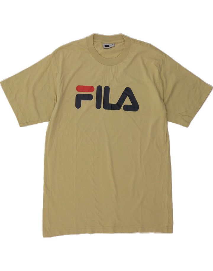 FILA Mens Graphic T-Shirt Top Small Beige Cotton Vintage Fila and Second-Hand Fila from Messina Hembry 
