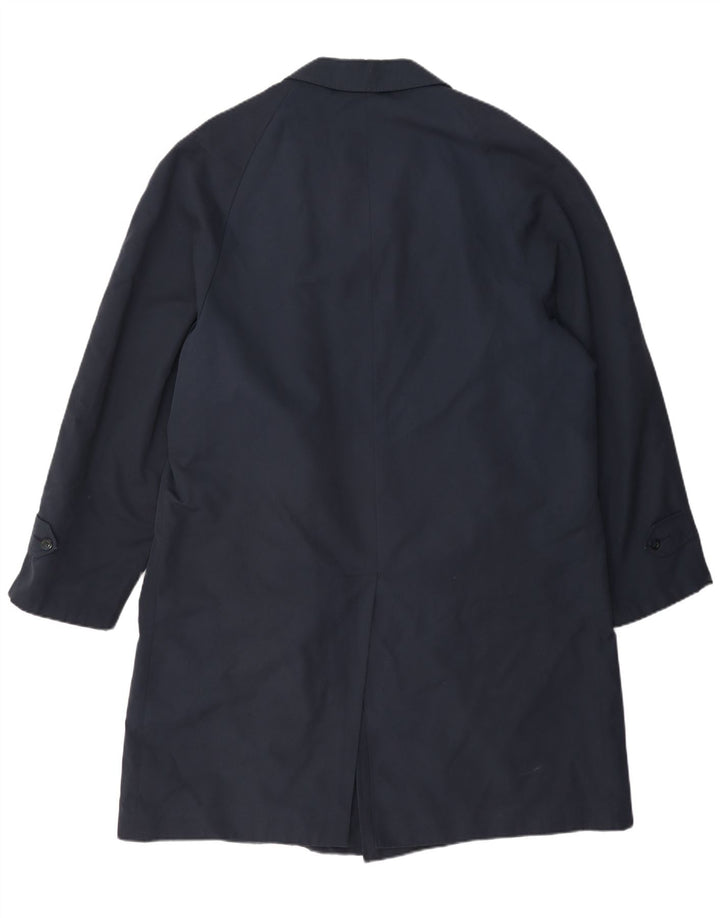 Dhobi Mens Overcoat UK 38 Medium Navy Blue Polyester