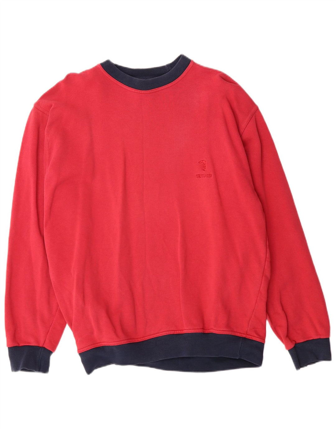 Trussardi Mens Sweatshirt Jumper Large Pink Colourblock Cotton