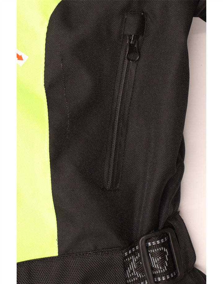 VINTAGE Mens Graphic Moto Racer Bomber Jacket UK 44 2XL Green Colourblock