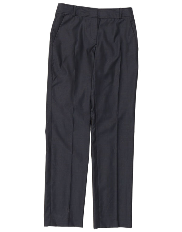 REISS Womens Straight Chino Trousers UK 6 XS W28 L33 Navy Blue Pinstripe