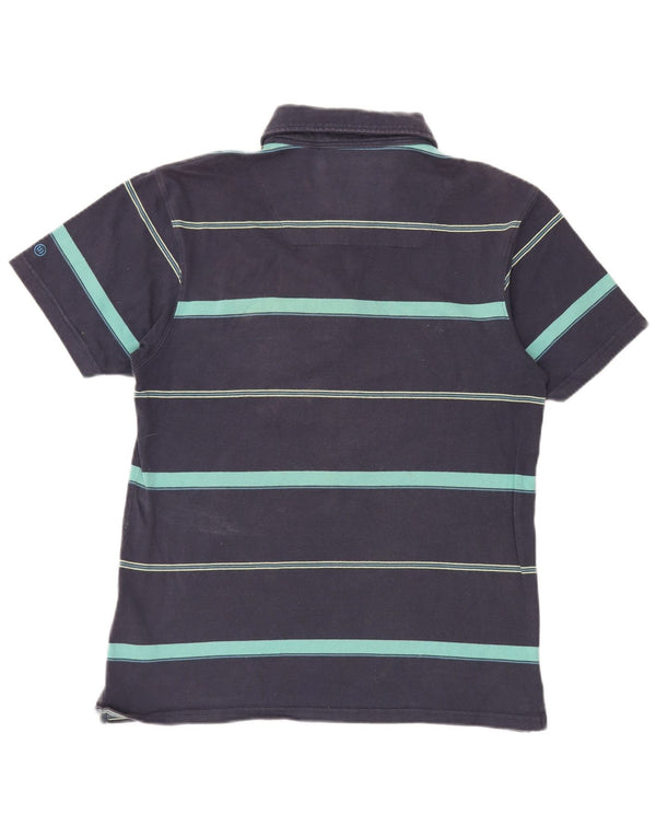 Animal Mens Regular Fit Polo Shirt Small Navy Blue Striped Cotton