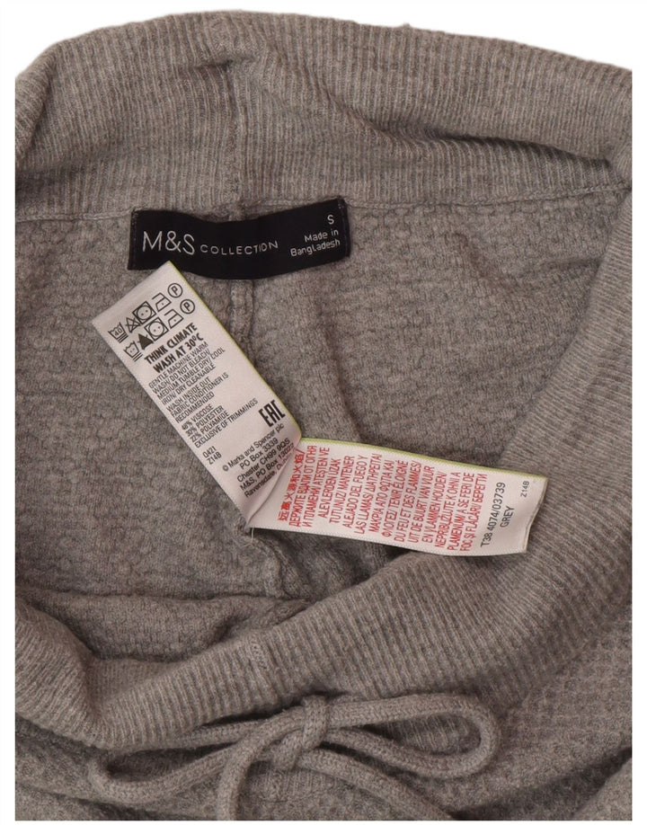 Marks & Spencer Womens Knit Tracksuit Trousers Joggers UK 10 Small Grey