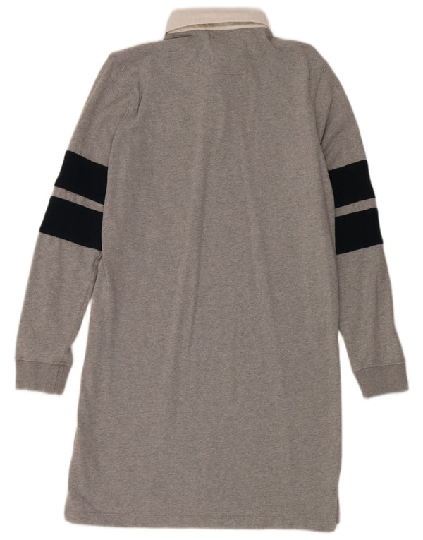 Superdry Womens Oversized Graphic Polo Dress UK 10 Small Grey Colourblock