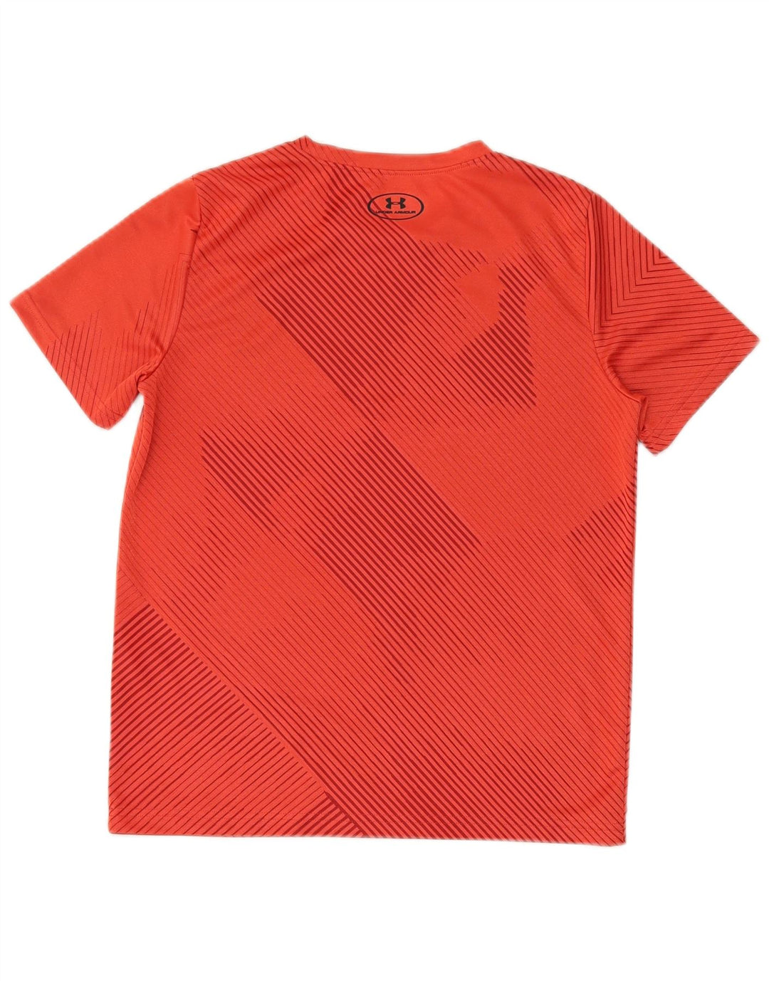 UNDER ARMOUR Boys Heat Gear Graphic T-Shirt Top 13-14 Years Red Striped
