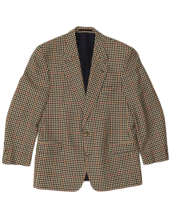 WESTBURY Mens 2 Button Blazer Jacket UK 40 Large Beige Houndstooth