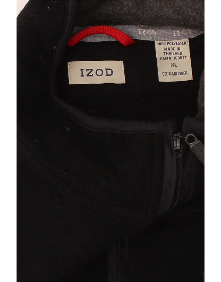 IZOD Mens Zip Neck Fleece Jumper XL Black Polyester Vintage Izod and Second-Hand Izod from Messina Hembry 