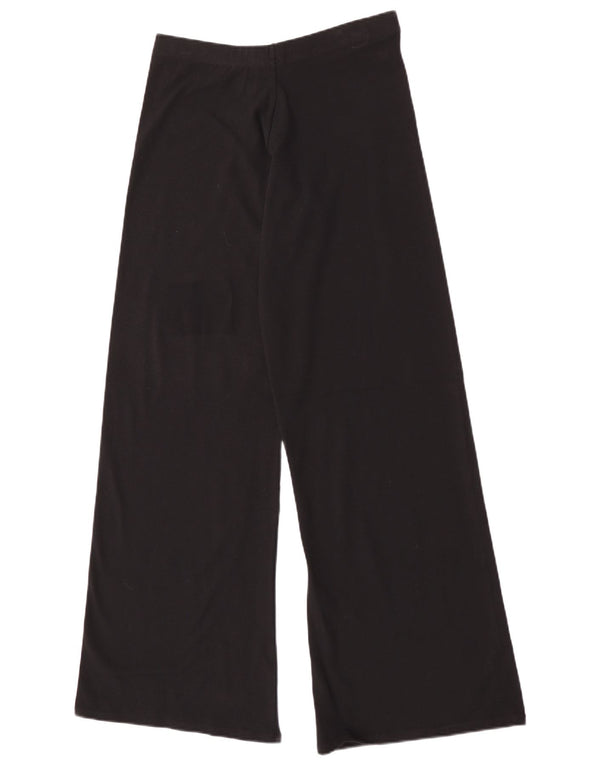 Reebok Womens Wide Leg Tracksuit Trousers Joggers UK 14 Large Black Cotton