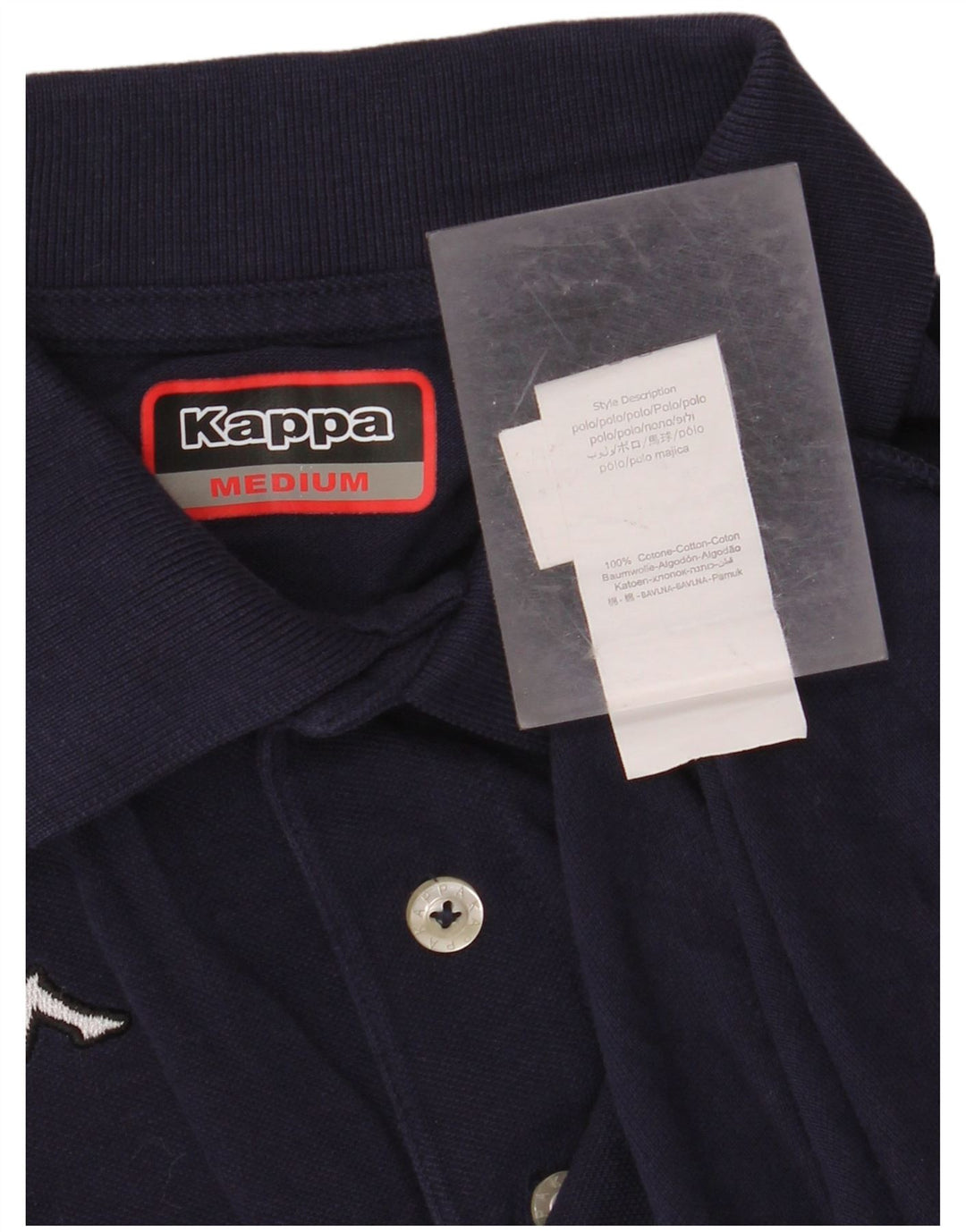 KAPPA Mens Polo Shirt Medium Navy Blue Cotton
