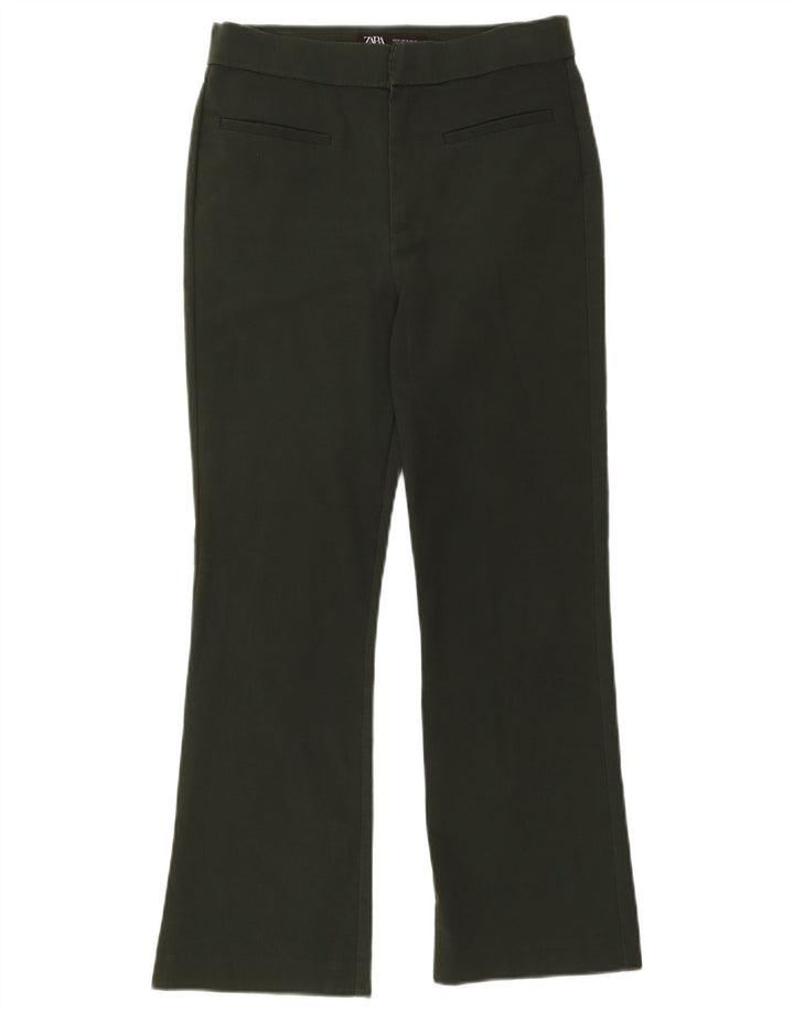 Zara Womens Bootcut Cropped Trousers Medium W28 L25 Khaki