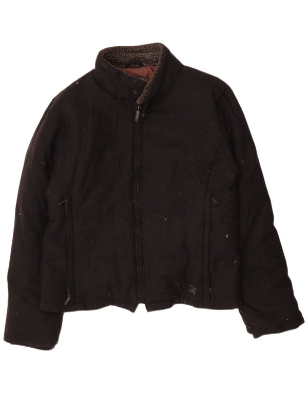 Calvin Klein Mens Padded Jacket IT 54 2XL Black Wool