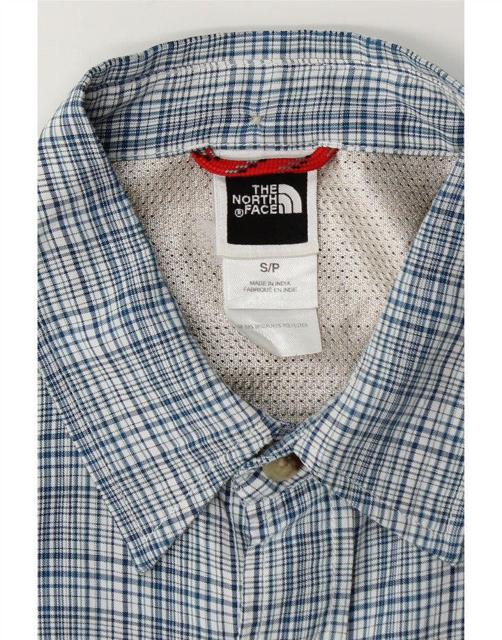 The North Face Mens Short Sleeve Shirt Small Blue Check Modal