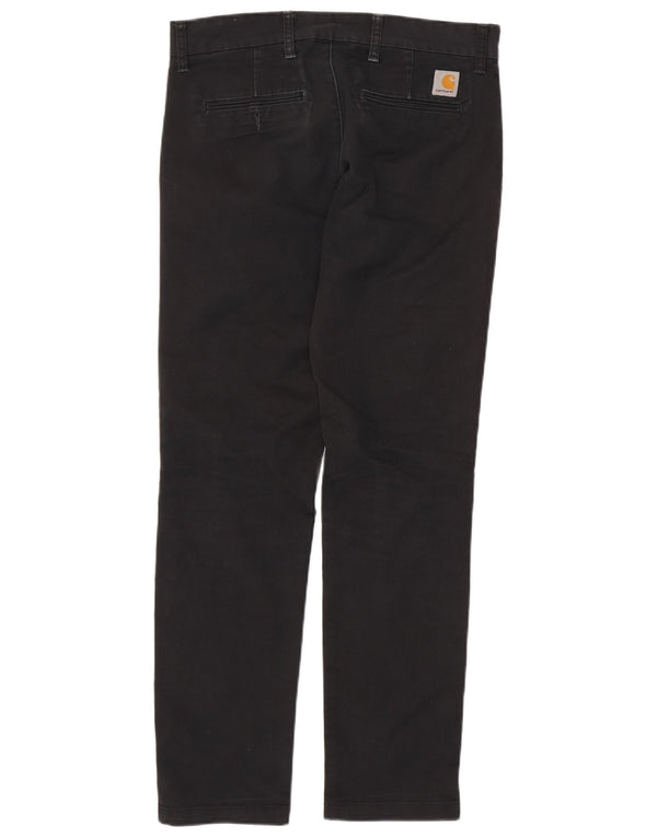 CARHARTT Mens Slim Chino Trousers W32 L32  Black Cotton