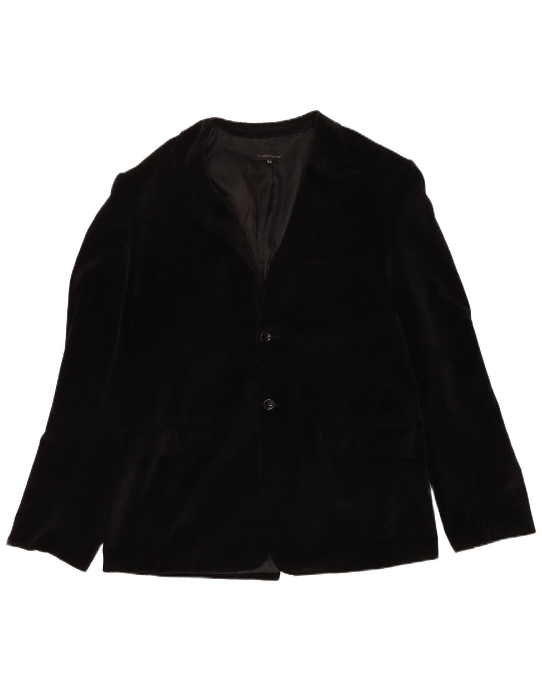 Calliope Mens 2 Button Velvet Blazer Jacket IT 52 XL Black Cotton