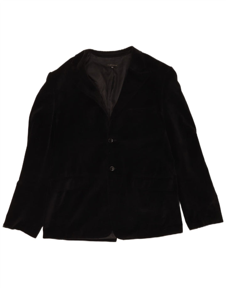 Calliope Mens 2 Button Velvet Blazer Jacket IT 52 XL Black Cotton