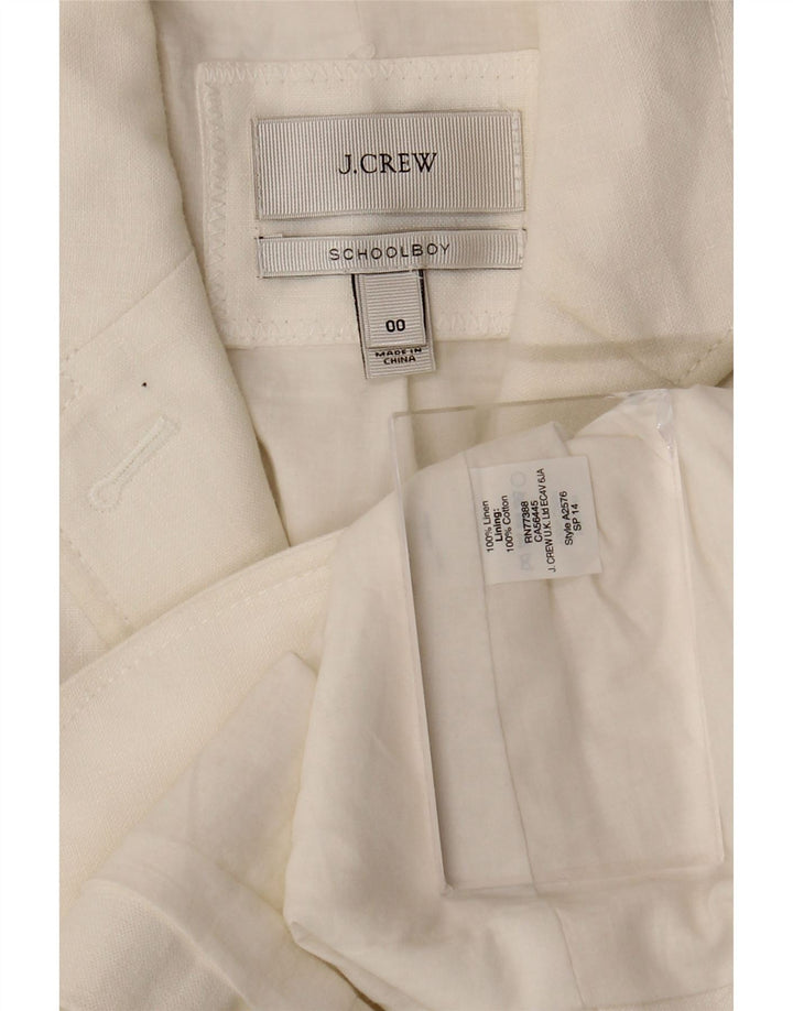 J. Crew Womens 2 Button Blazer Jacket US 00 2XS White Linen