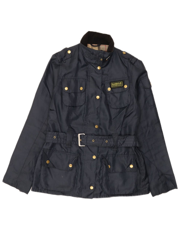 Barbour Womens Utility Jacket UK 10 Small Navy Blue Polyester