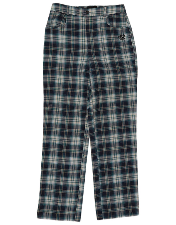 URBAN OUTFITTERS Womens Straight Casual Trousers Small W28 L29 Blue Check