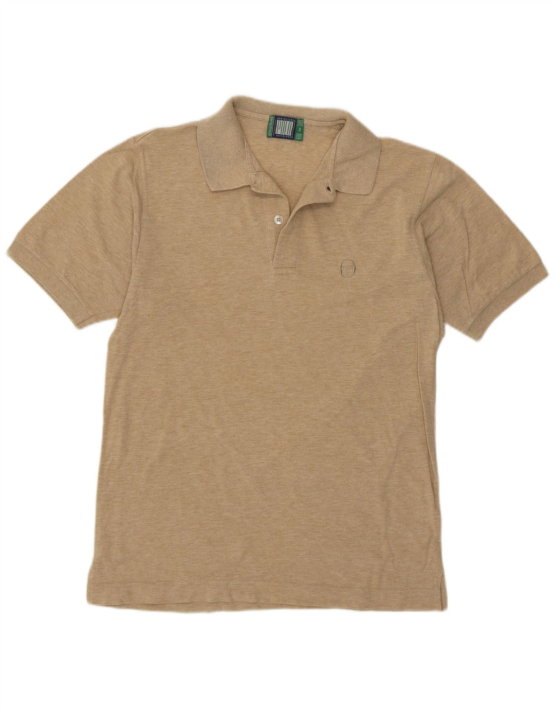 Sergio Tacchini Mens Polo Shirt Medium Beige Flecked Cotton
