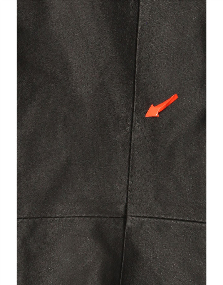Outer Edge Womens Leather Jacket UK 14 Medium Black Leather