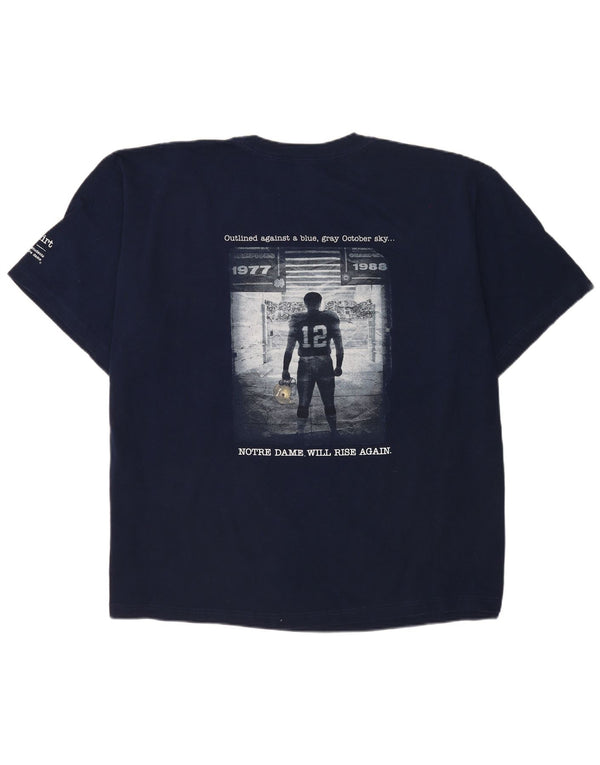 Adidas Mens Graphic T-Shirt Top 2XL Navy Blue Cotton