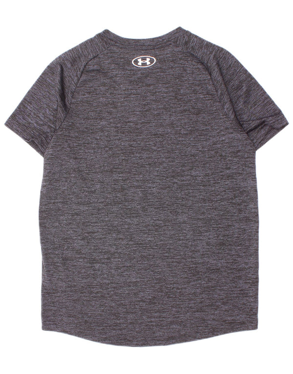 Under Armour Boys T-Shirt Top 9-10 Years Medium Grey Flecked Polyester