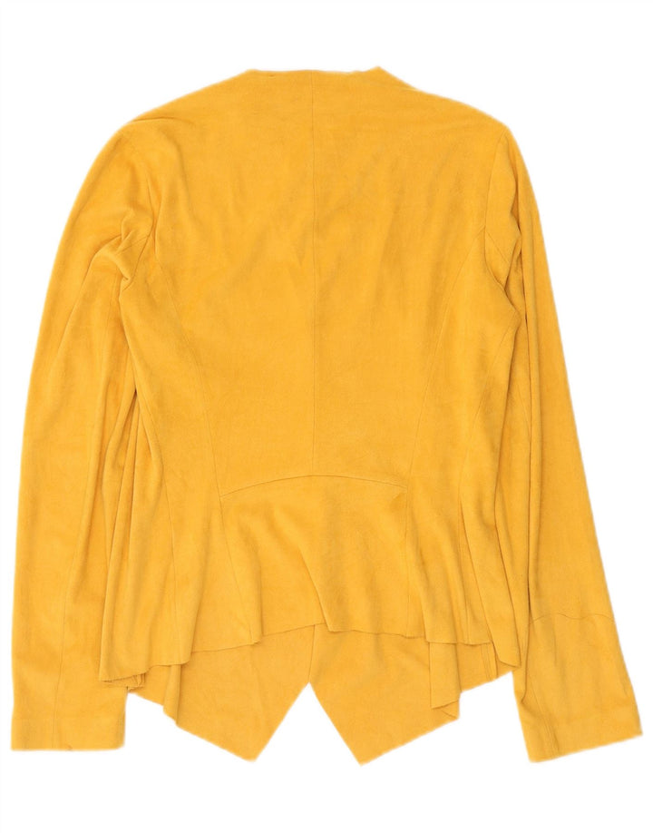 Zara Womens Oversized Open Blazer Jacket UK 6 XS Yellow Polyester