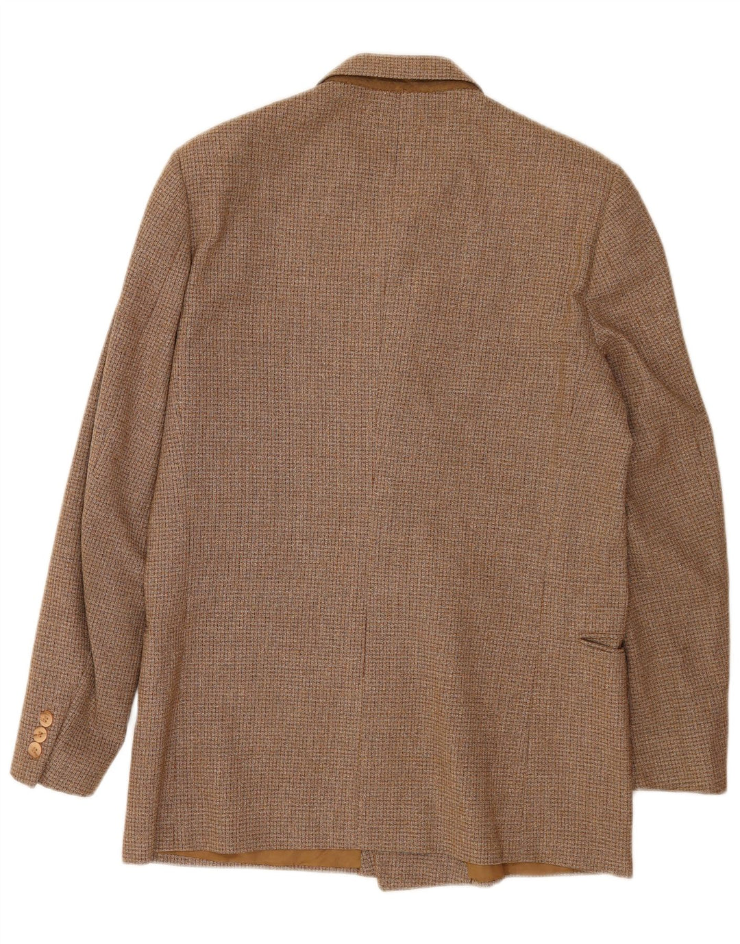 Luigi Botto Mens Double Breasted Blazer Jacket IT 50 Large Brown Wool