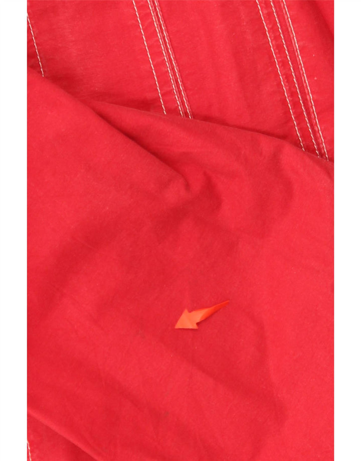 MASH Womens Oversized Hooded Utility Jacket UK 14 Medium Red Cotton