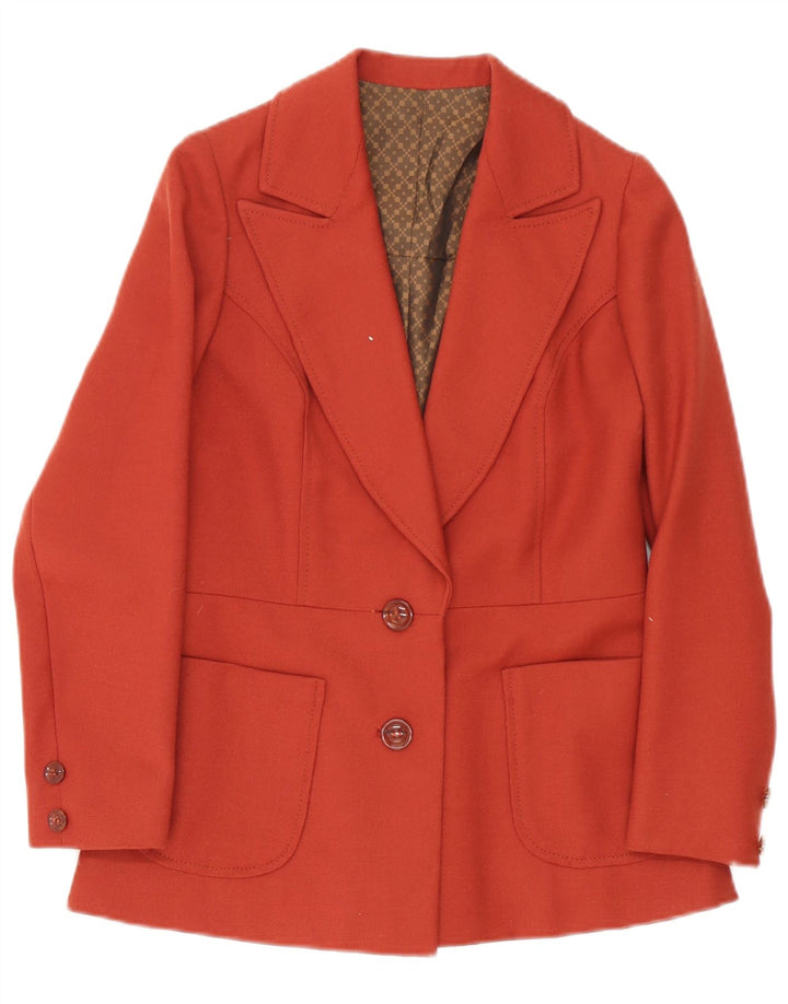 Vintage Womens 2 Button Blazer Jacket UK 10 Small Red