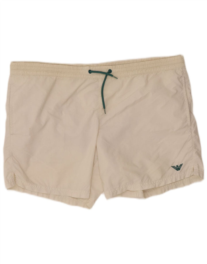 Emporio Armani Mens Swimming Shorts IT 48 Medium  White Polyamide