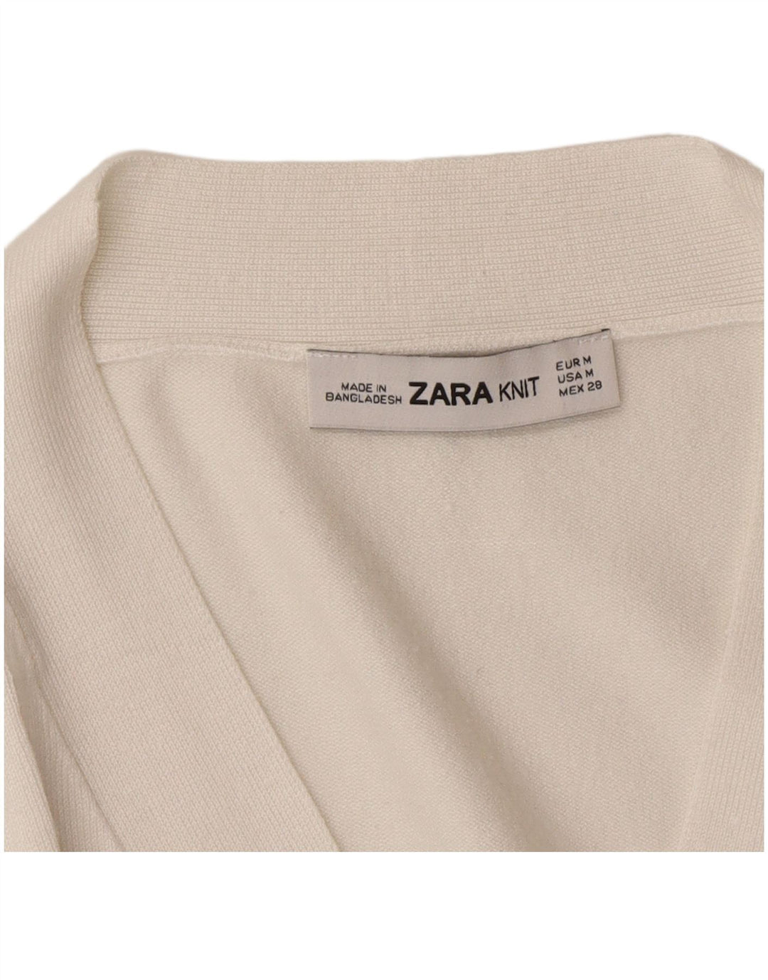 Zara Womens Cardigan Sweater UK 14 Medium White