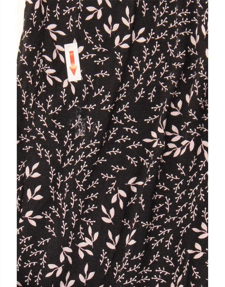 Zara Womens Short Sleeve Jumpsuit Medium Black Floral