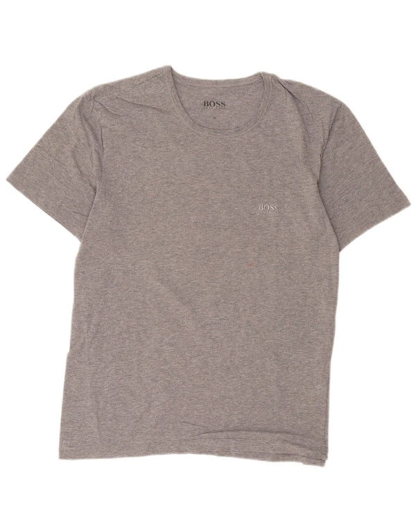 Hugo Boss Mens T-Shirt Top Medium Grey Flecked Cotton