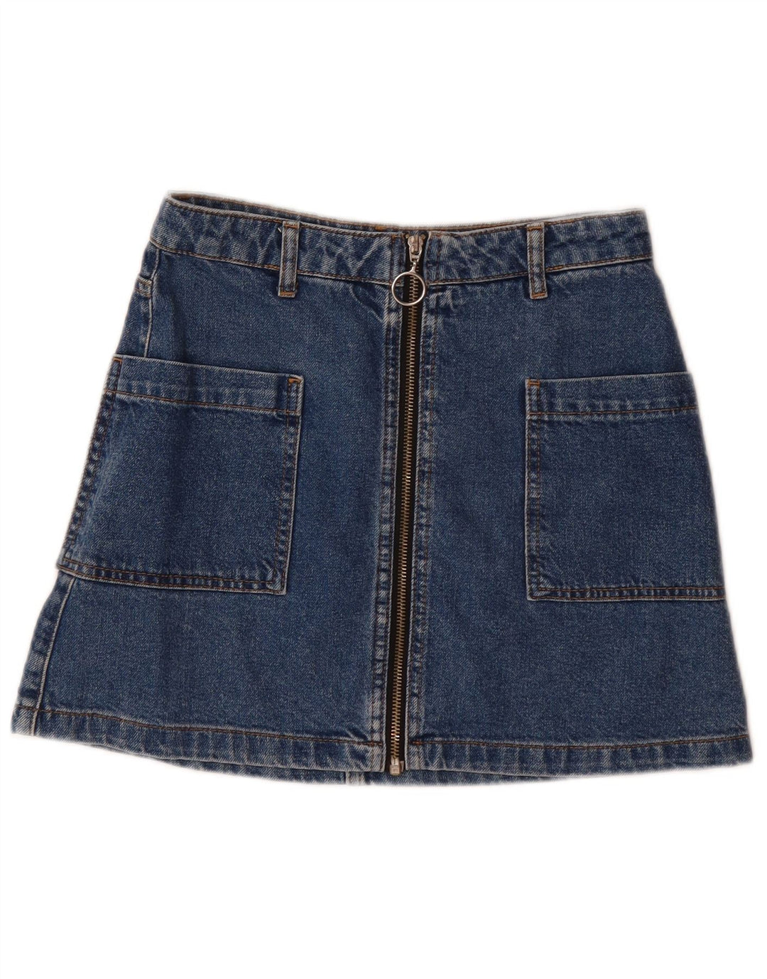 TOPSHOP Womens Mini Denim Skirt UK 6 XS W26  Blue Cotton