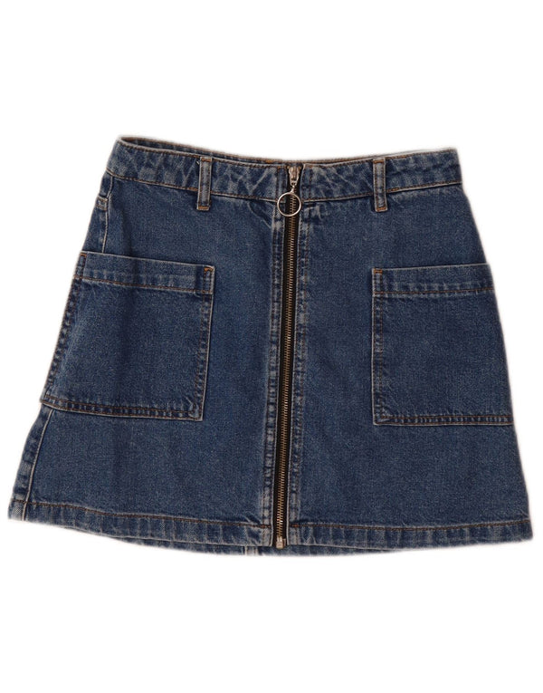 TOPSHOP Womens Mini Denim Skirt UK 6 XS W26  Blue Cotton