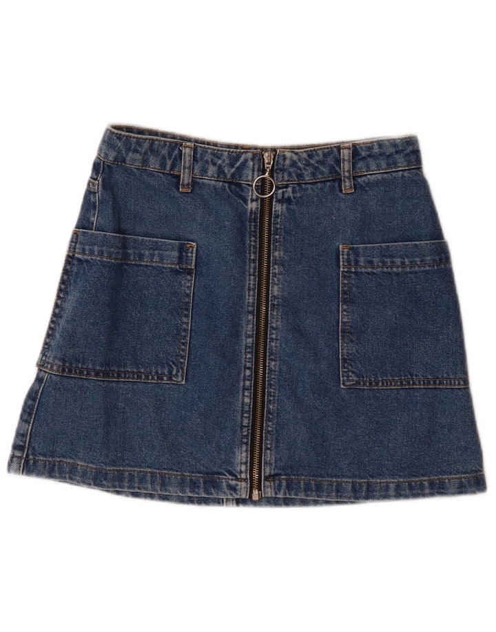 TOPSHOP Womens Mini Denim Skirt UK 6 XS W26  Blue Cotton