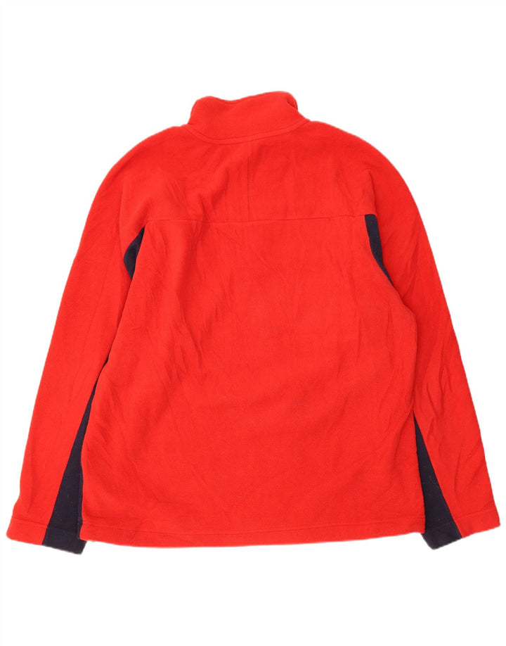 Fila Mens Zip Neck Fleece Jumper Large Red Colourblock