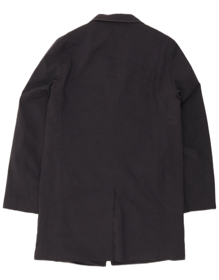 Reiss Mens Overcoat UK 38 Medium Navy Blue Polyester