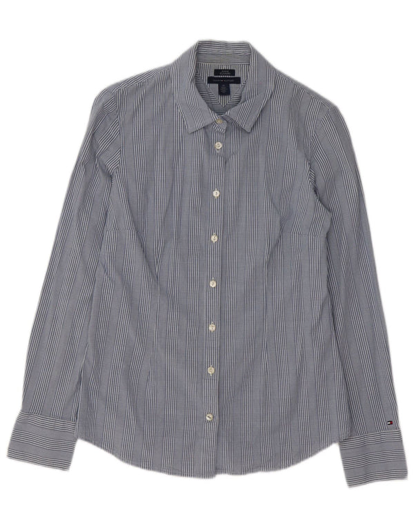 Tommy Hilfiger Womens Shirt UK 14 Medium Blue Check Cotton