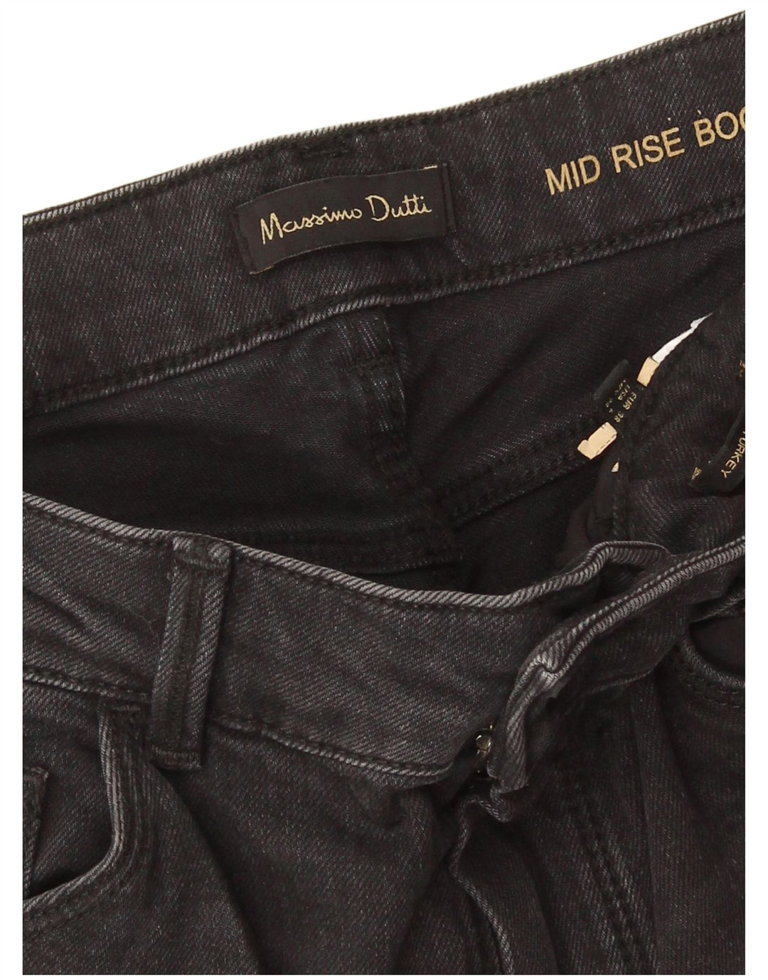 Massimo Dutti Womens Mid Rise Bootcut Jeans EU 38 Small W28 L32 Grey