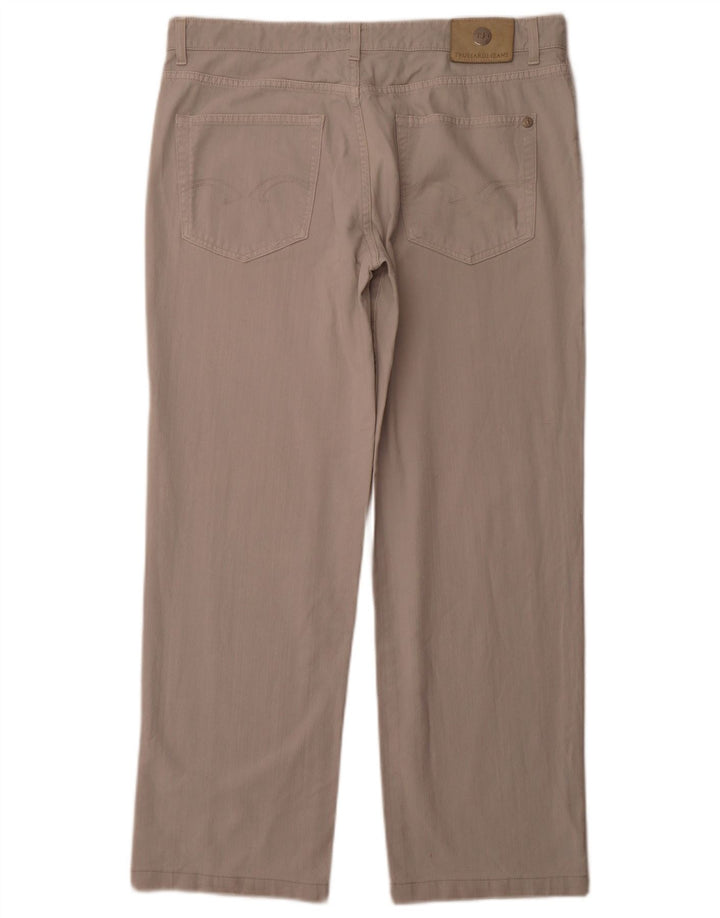 TRUSSARDI Womens Straight Casual Trousers W38 L29 Beige