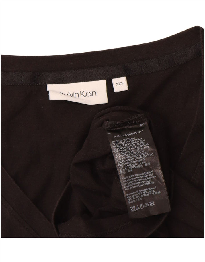CALVIN KLEIN JEANS Womens T-Shirt Top UK 2 XS Black Cotton