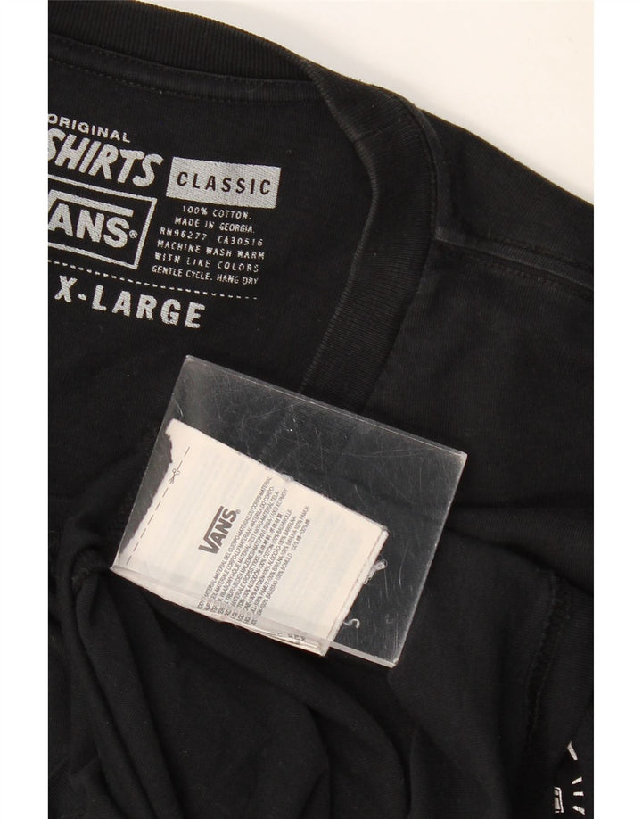 VANS Mens Classic Fit Graphic T-Shirt Top XL Black Cotton