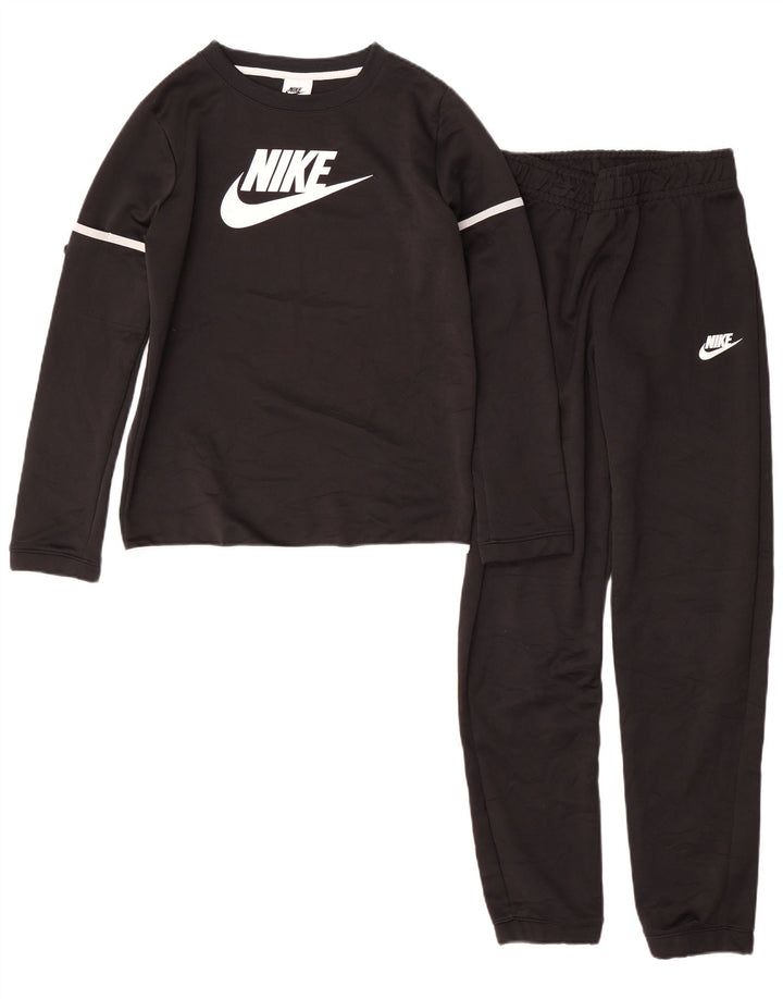NIKE Boys Graphic Full Tracksuit 12-13 Years Large Black