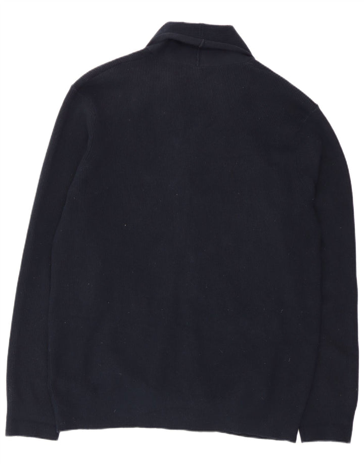 Marks & Spencer Mens Cardigan Sweater XL Navy Blue Polyester