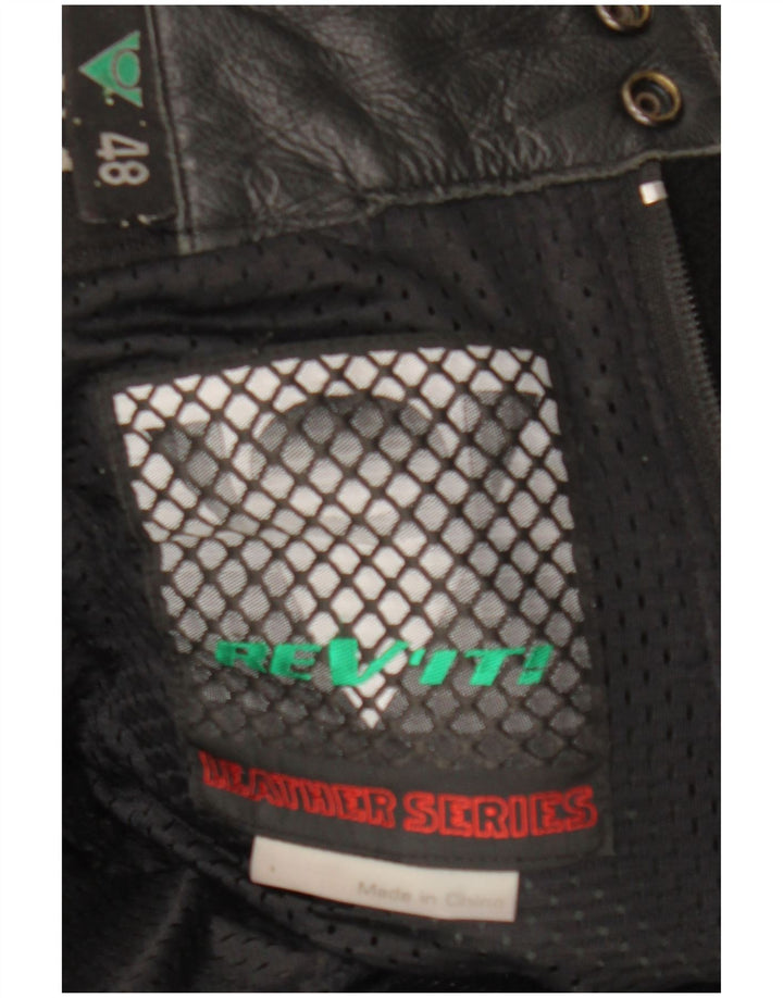 Rev'it Mens Leather Biker Trousers IT 48 Medium W30 L29 Black Leather