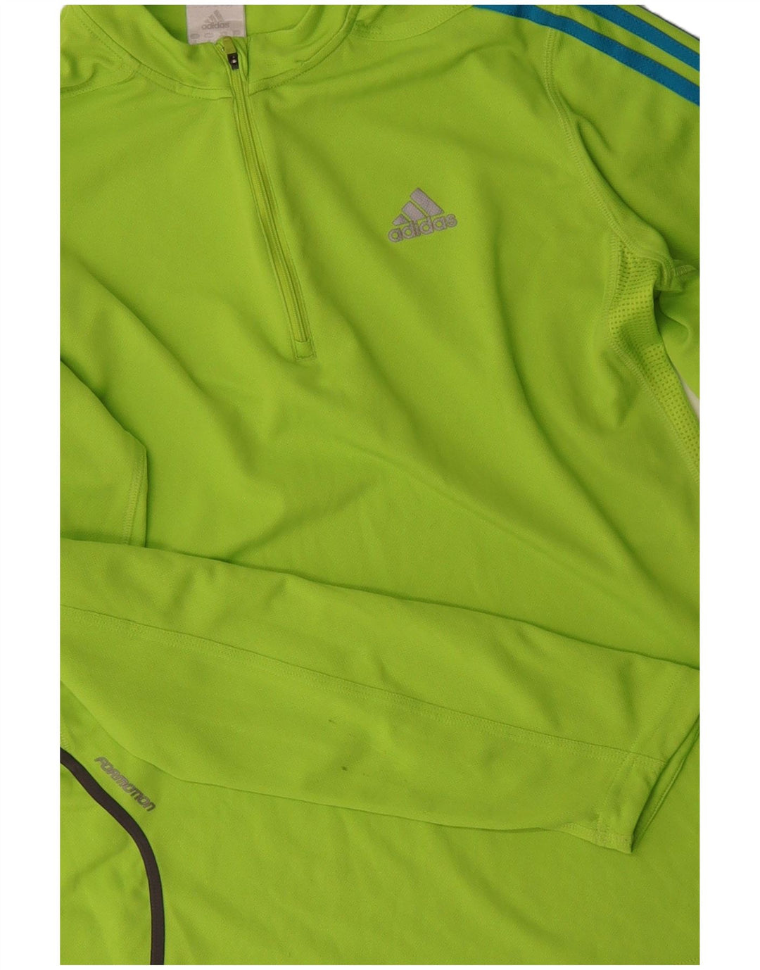 ADIDAS Mens Zip Neck Pullover Tracksuit Top Medium Green Polyester