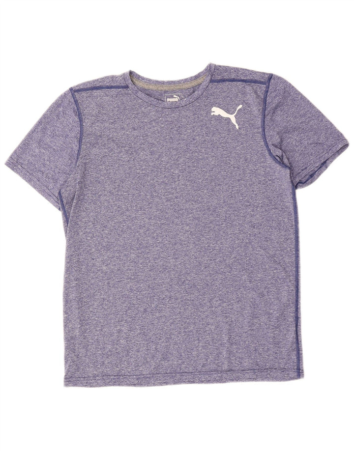 PUMA Mens T-Shirt Top Medium Blue Flecked